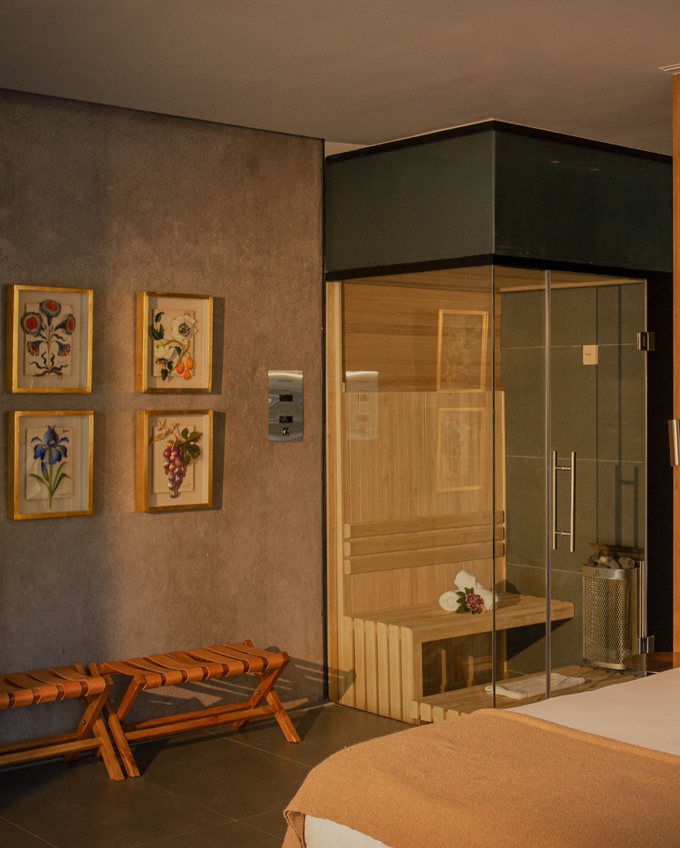 Private dry sauna inside a suite at Susana Balbo Winemaker's House