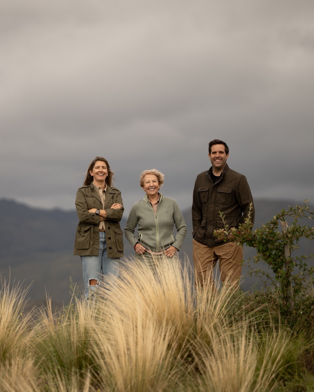 Susana Balbo with her children Jose and Ana at the Winemaker's House, Mendoza
